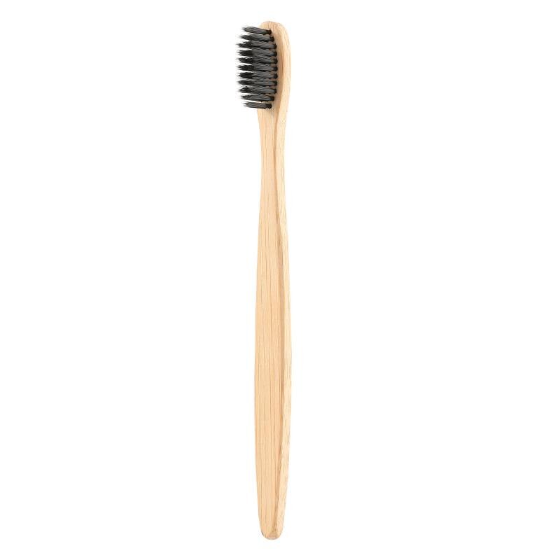 1 st naturlig bambu tandborste platt bambu skaft mjuk vuxen tandborste miljövänlig tandborste: Default Title