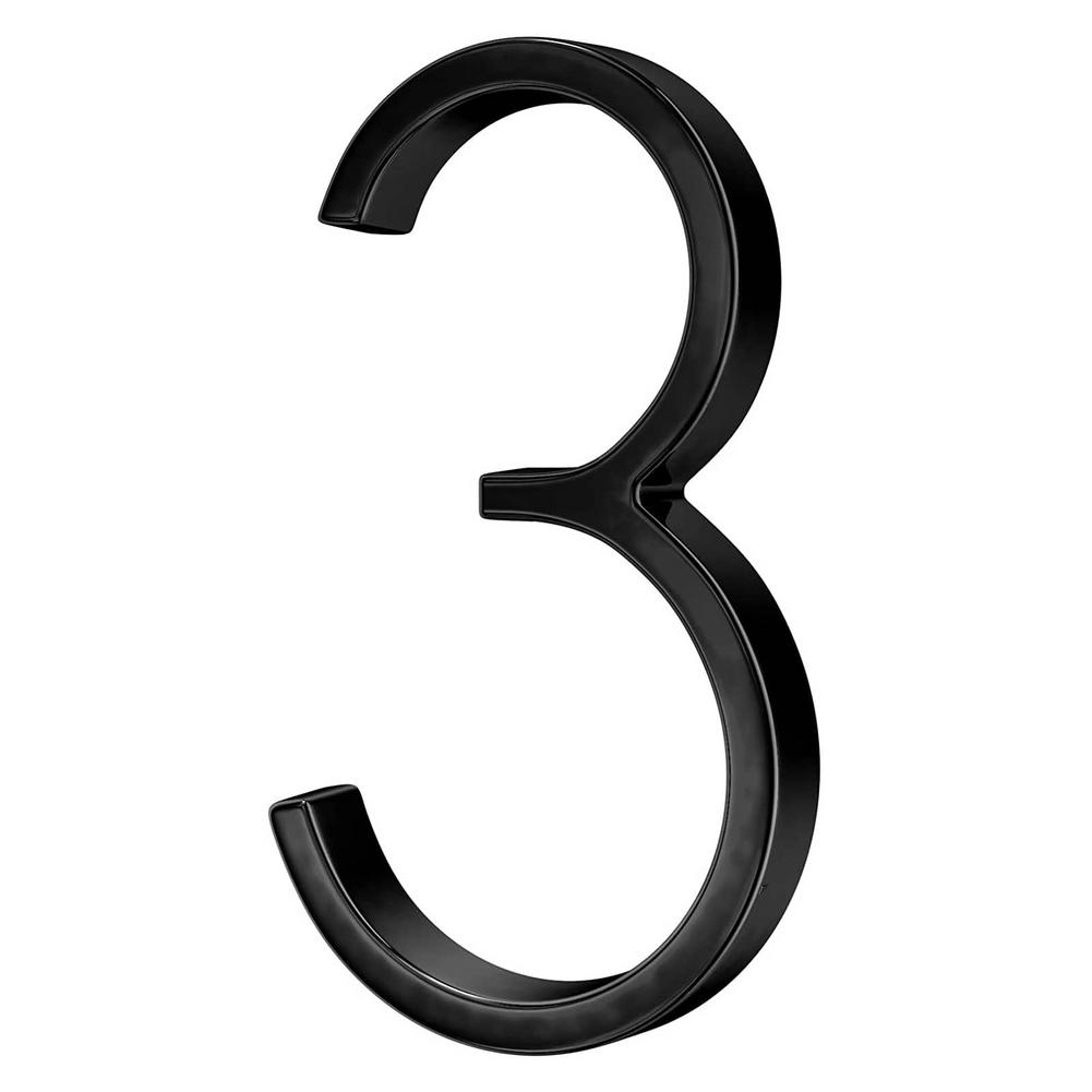 Floating House Number Metal Number Statue Modern Mailbox Numbers For Yard Street Door Decor Black Numbers Address Plaque: 3