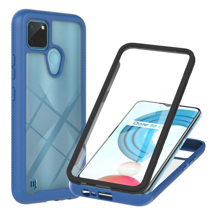 C21Y C25Y Crystal Case 360 Beschermen Voor Huisdier Film Screen Bumper Armor Voor Oppo Realme C21Y Case Realmi C21 Y C25 C 21 25 Y: Realme C21Y / Blauw