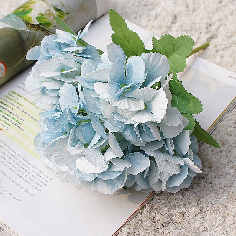1 bunt hortensia bukett bryllup dekorasjon vaser til husholdningsprodukter brude tilbehør klaring billig kunstige planter: 4