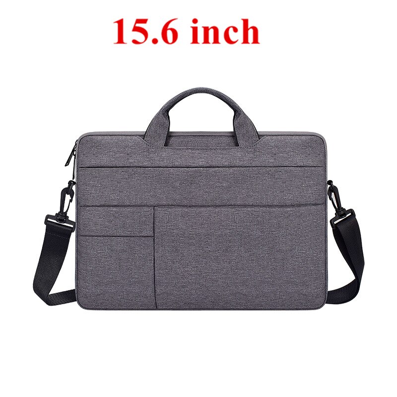 Portable Hand Office Notebook Laptop Bag For Men Women Briefcase Waterproof Pocket Case Computer Shoulder Handbag 13 14 15.6 PC: Dark Gray 15.6 inch