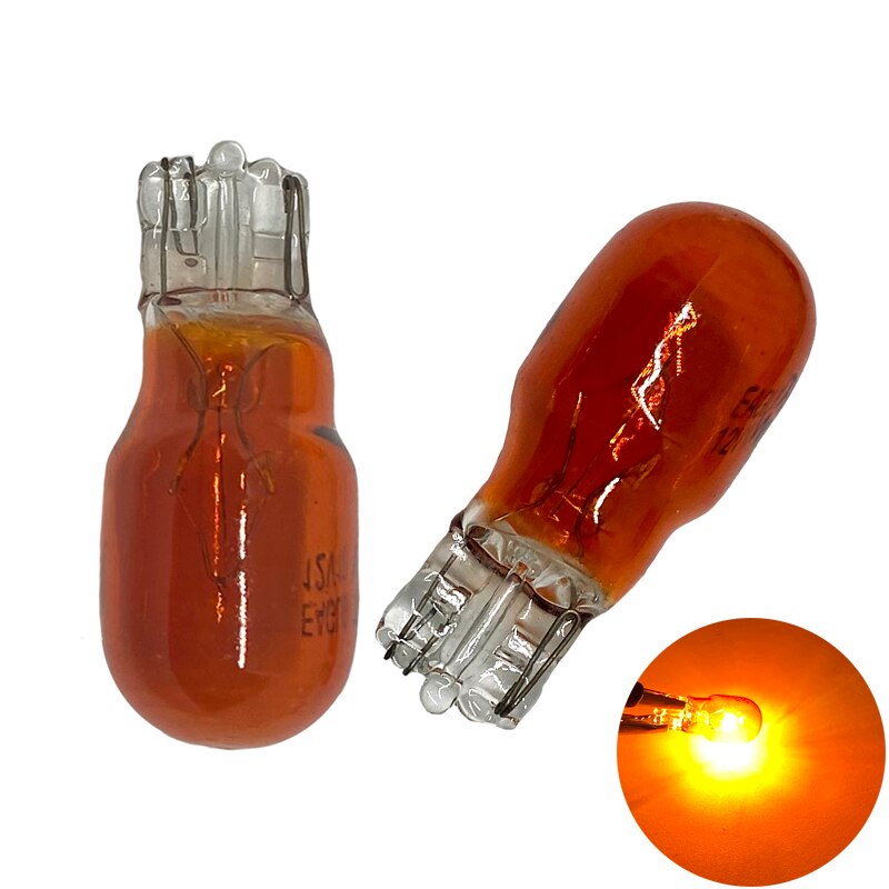 10/4/1X T15 W16W T13 W10W vidrio de bajo consumo bombilla halógena luz Interior Base de cuña automotriz Blanco/ámbar claro 12V