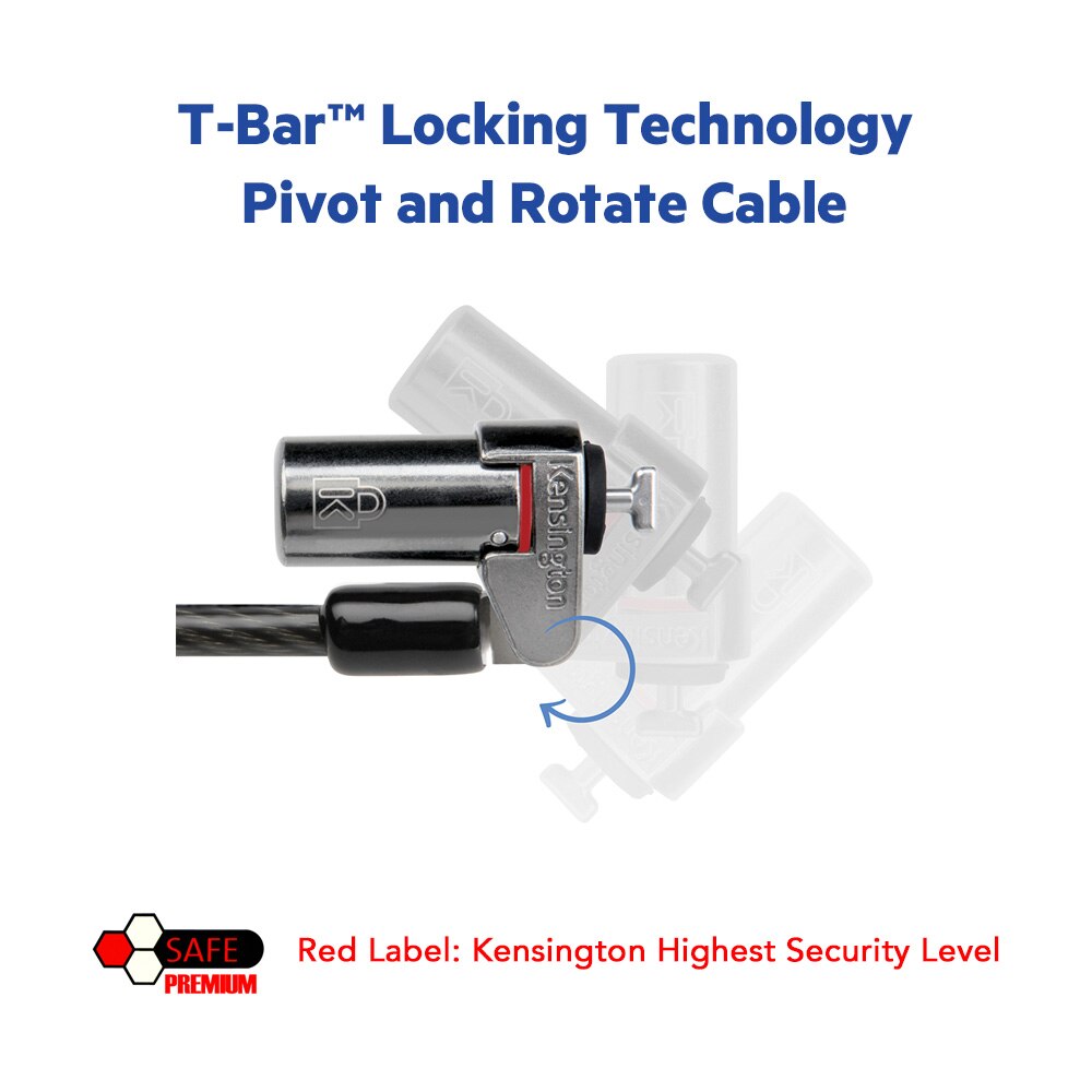 Kensington Original Ultra-Thin Keyed Laptop Lock Highest Security Level with 1.5m Steel Cable Anti-Theft for Ultrabook K64590