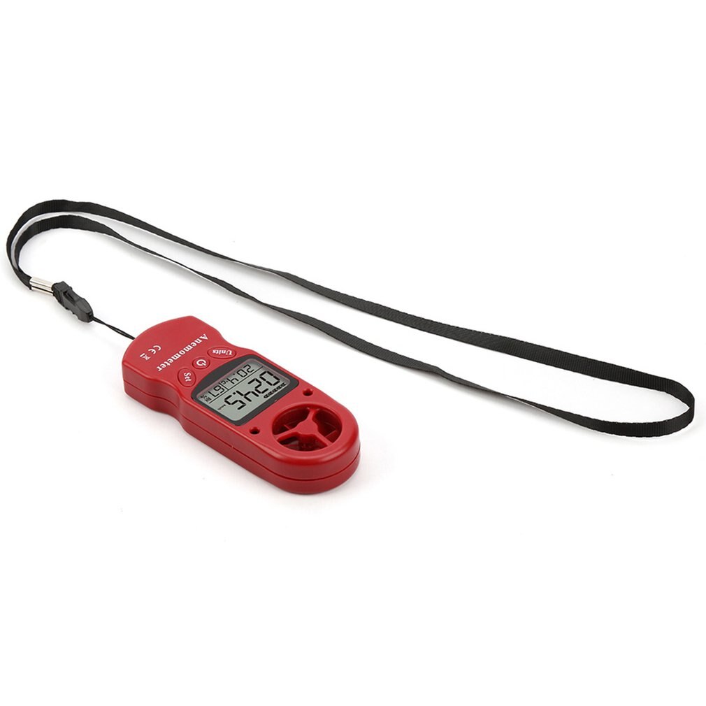 Mini Anemómetro Digital multiuso, anemómetro LCD TL-300 la velocidad y la temperatura del viento, medidor de humedad con higrómetro: Rojo