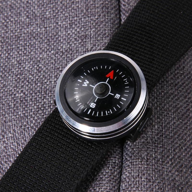 Mini Watch Strap Button Compass for Paracord Bracelet Survival Mini Pocket Compass Outdoor Hiking Camping Accessories