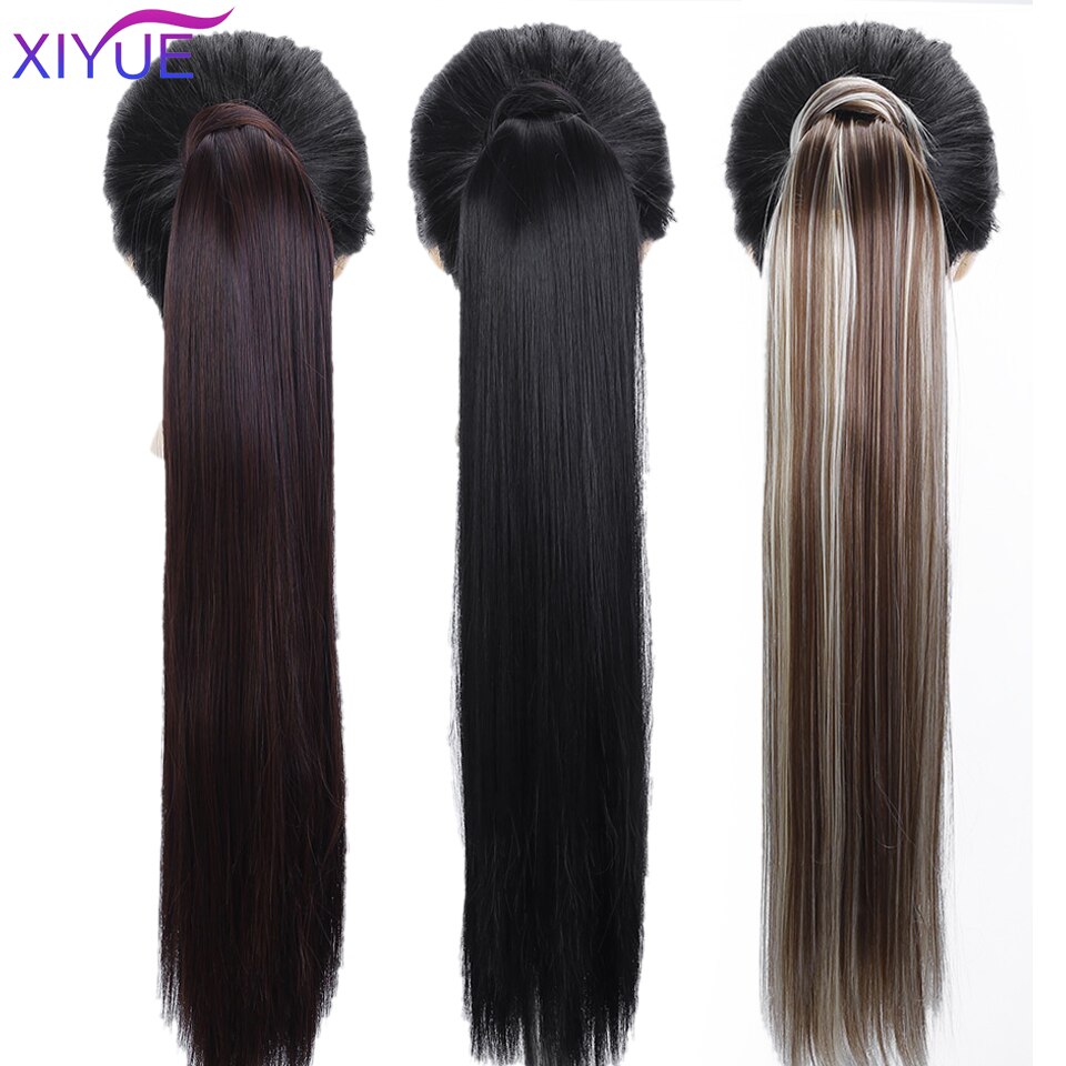24 Inches Long wavy hair Clip In Hair Tail False Hair Ponytail Hairpiece With Hairpins Synthetic Hair Pony Tail Hair Extension