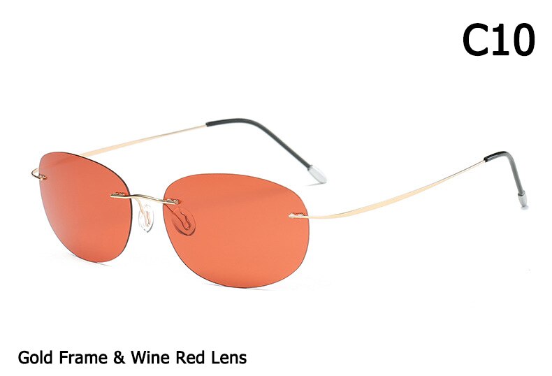 JackJad Männer Fahren Ultraleichte Titan Polarisierte Sonnenbrille Randlose Oval Rahmen Sonnenbrille Oculos De Sol: 10