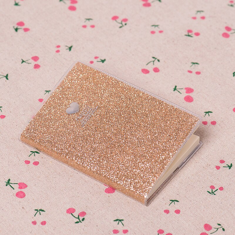 Mini cuaderno de corazones de PVC, Agenda escolar brillante, cuaderno Kawaii de papel, Agenda, Agenda, cuaderno de bocetos, para niñas: GOLD