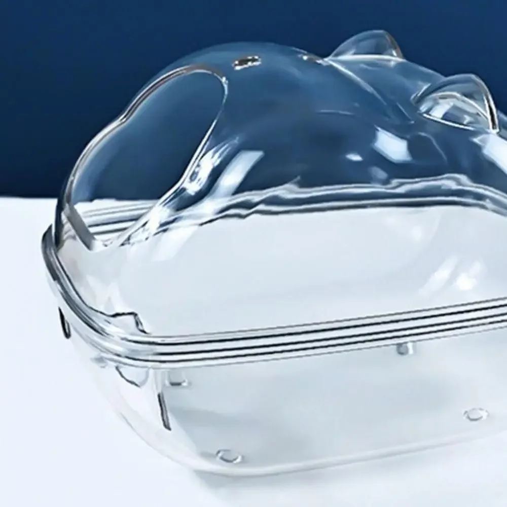 Gjennomsiktig plast lite badekar egnet til hamstere hamsterbad hamstersandbad museboks