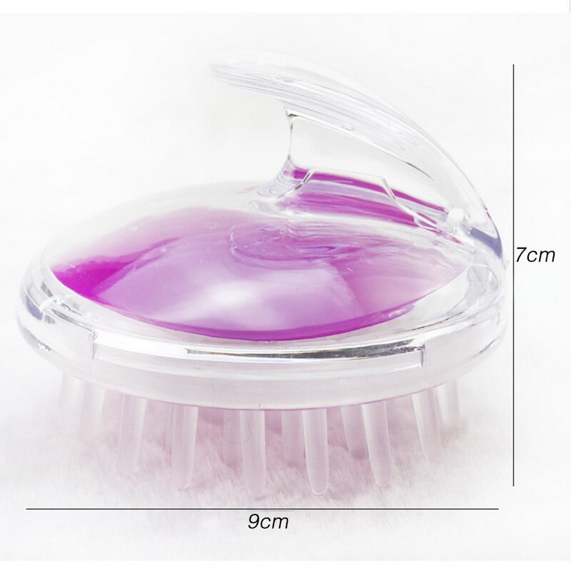 1 Uds. De cepillo de champú de silicona para ducha del cuero cabelludo, cepillo de masaje para pelo, peine masajeador de cuero cabelludo: Púrpura