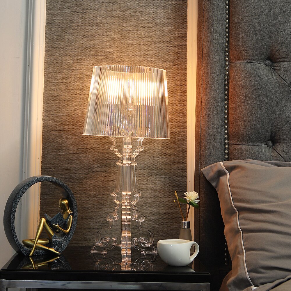 Lampe de Table en acrylique, pour chambre à coucher, salon, bureau, bureau, art déco en cristal, veilleuse fantôme, prise ue E27