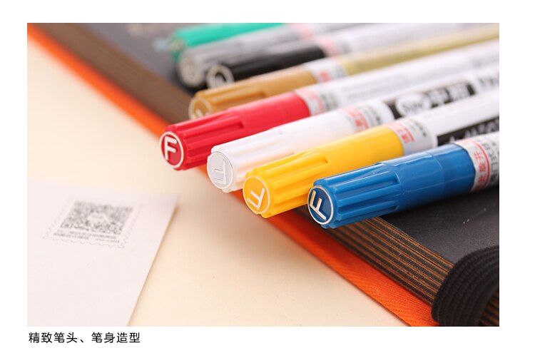 Paint pen 0.7mm meget fine nåle tube pen metal gør-det-selv album graffiti håndmalet farve pen oliemaling