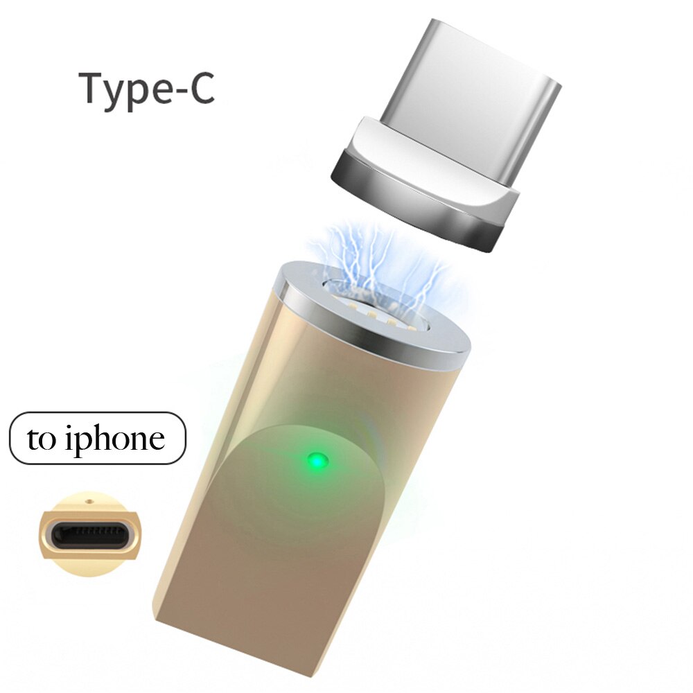 Magnetische Adapter 3A Strom Schnell Ladung Konverter 3 in 1 Adapter IOS Android Typ-C Magnetische Transfer Micro USB stecker