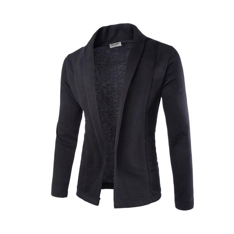 Hommes Blazer automne chandails Cardigan manteaux costume hommes Blazer coupe cintrée homme vestes décontracté couleur unie revers Blazers vêtements