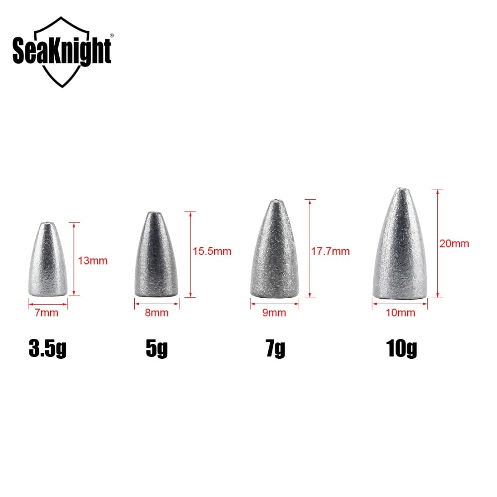 Seaknight  sk01 luoti lyijy uppoamaan 10 kpl / pussin paino 3.5g 5g 7g 10g kalastustarvike lyijykynä kalastusvälineet
