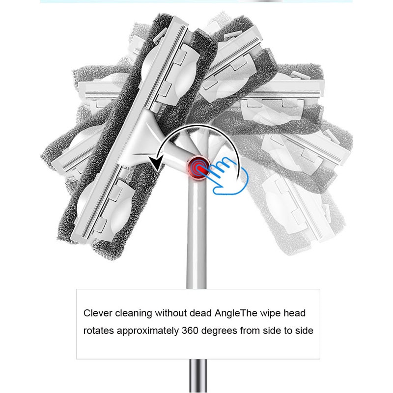 Rotating Head Glass Cleaning Mop Telescopic High-Rise Windows Cleaner Silicone Scratch Strip Long Handle Fiber Window Scrubbe