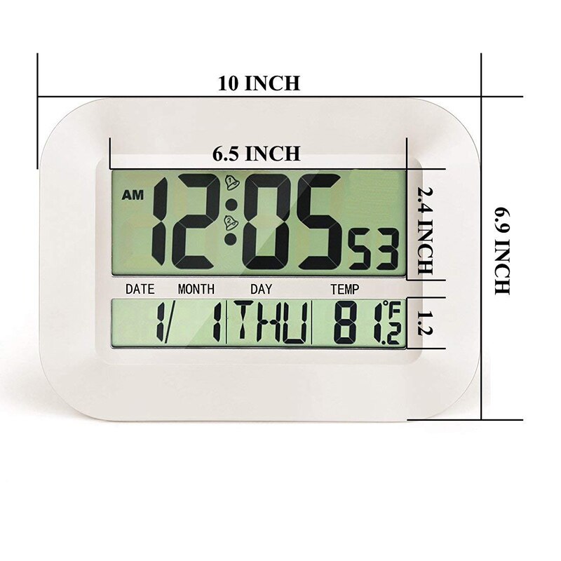 Big LCD Digital Wall Clock Thermometer Indoor Outdoor Temperature Transmitter Radio Controlled Alarm Clock RCC Table Calendar