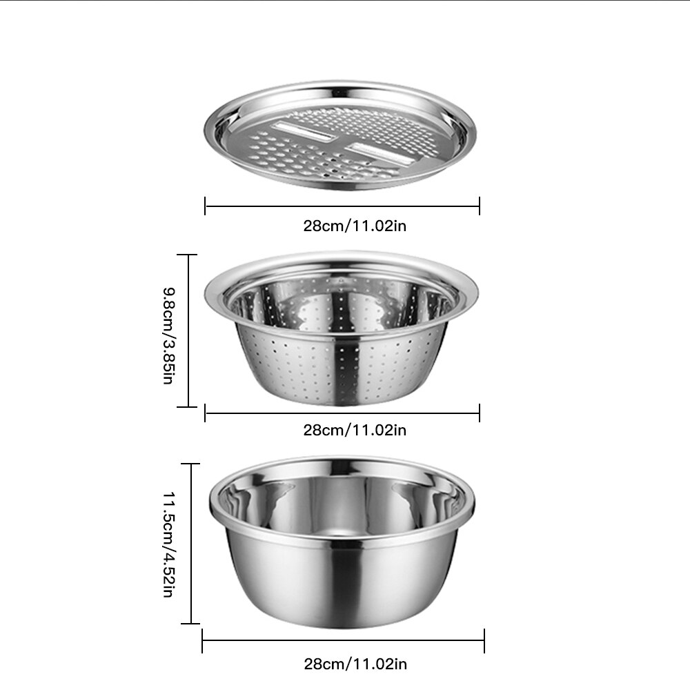 Multifunctionele Rvs Wastafel Wasbak Keuken Vergiet Mesh Mand Plantaardige Slicer Cutter Afvoer Mand Salade Maker Kom