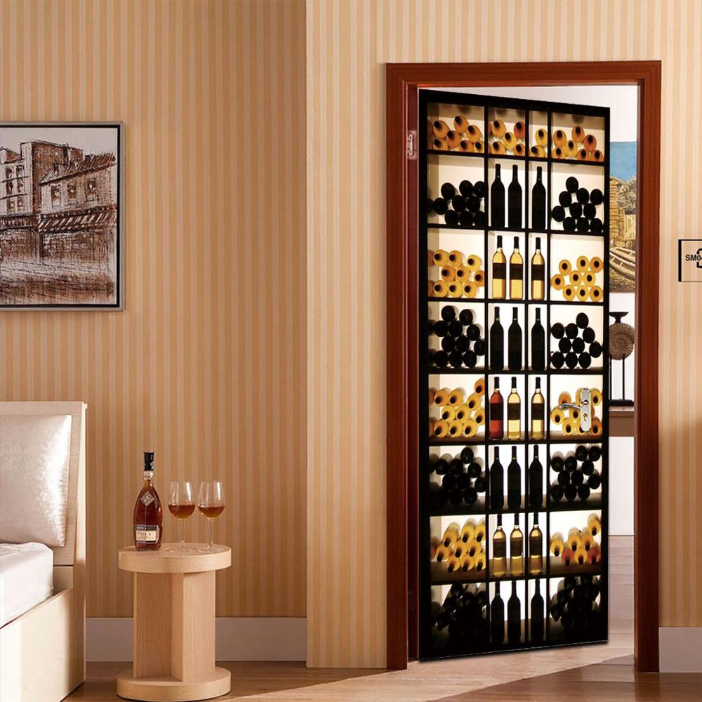Home Furniture Wine Cabinet Decoration Wall Decals Decorative Vinyl Wall Door Stickers For Bar Shop
