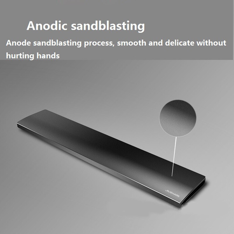 JIUSHARK 87 klawiszy aluminium ergonomiczna klawiatura mechaniczna podkładka strąk nadgarstek poduszka Podkładka dla biura, gry komputerowe, czarny