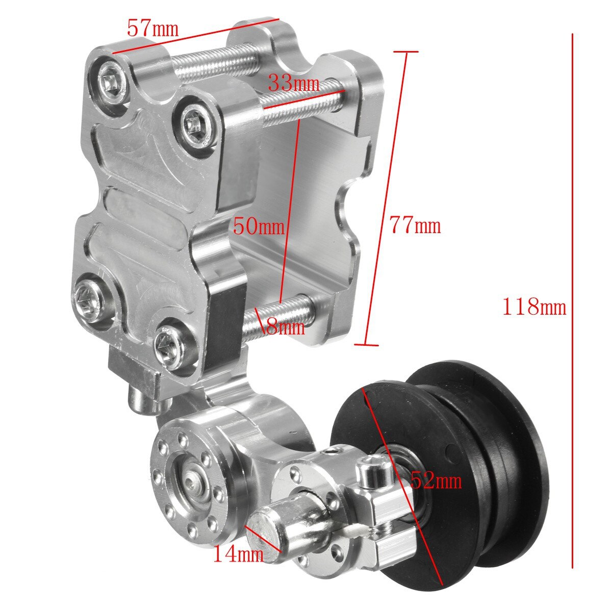 Universal motorcykel aluminium rullejustering kædestrammer til chopper atv dirt bike