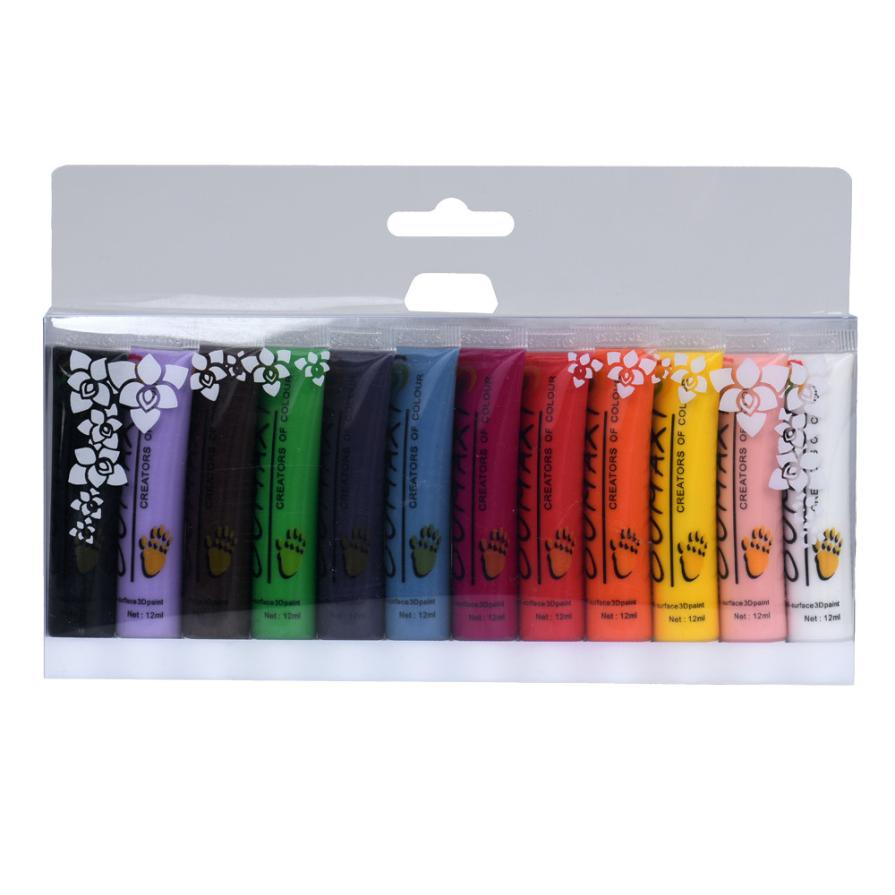 12 Ml Capaciteit 1 Set 12 Kleuren Schilderen Acryl 3D Nail Art Paint Tube Draw Nail Art Tip Uv Gel Anne: Default Title