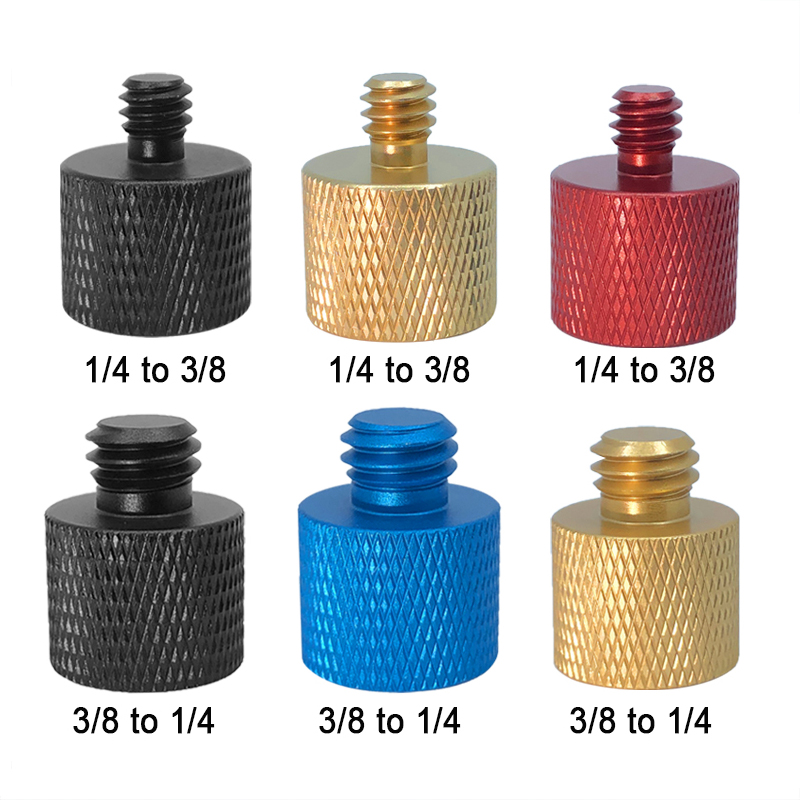 Tornillo de conversión Universal de 1/4-20 a 3/8-16 pulgadas, equipo de fotografía, tornillo de cámara de aleación de aluminio, adaptador de trípode con cabezal esférico