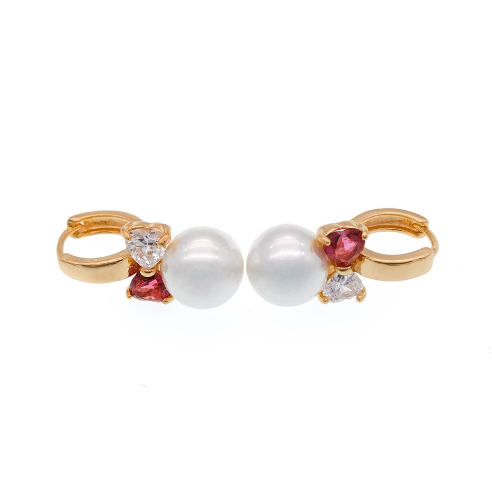 Di cristallo Del Cuore Della Perla Orecchini A Cerchio in Oro Orecchino Donne Pendientes Perla Aretes Parel Oorbellen Orecchini Perle Orecchini E0310