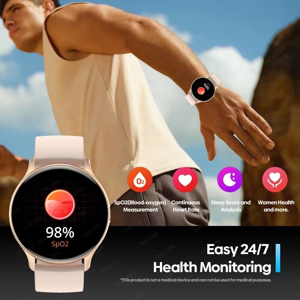 Montre intelligente AMOLED HK89 pour hommes et femmes, appel BT, surveillance de la santé, assistant vocal NDavid, toujours en affichage, suivi du fitness, sports, 1.43 pouces
