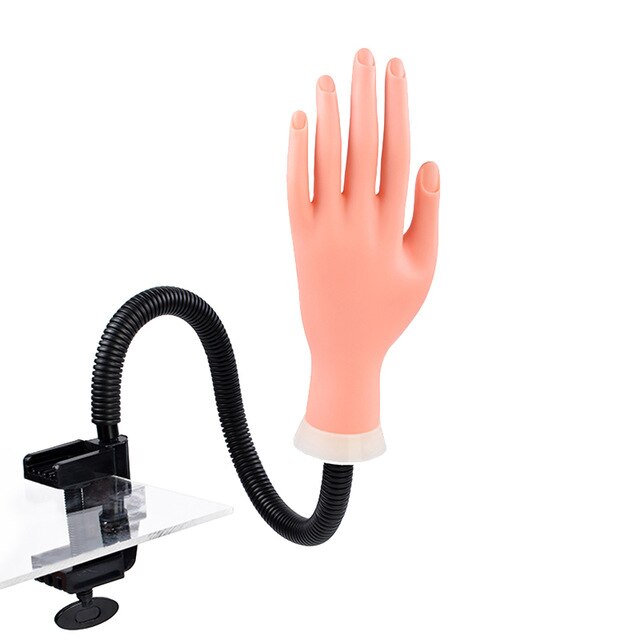 Mano Flexible para práctica de manicura, modelo de mano Flexible y reutilizable, dedo Flexible con puntas para uñas, modelo de entrenamiento ajustable para manos: Positionable