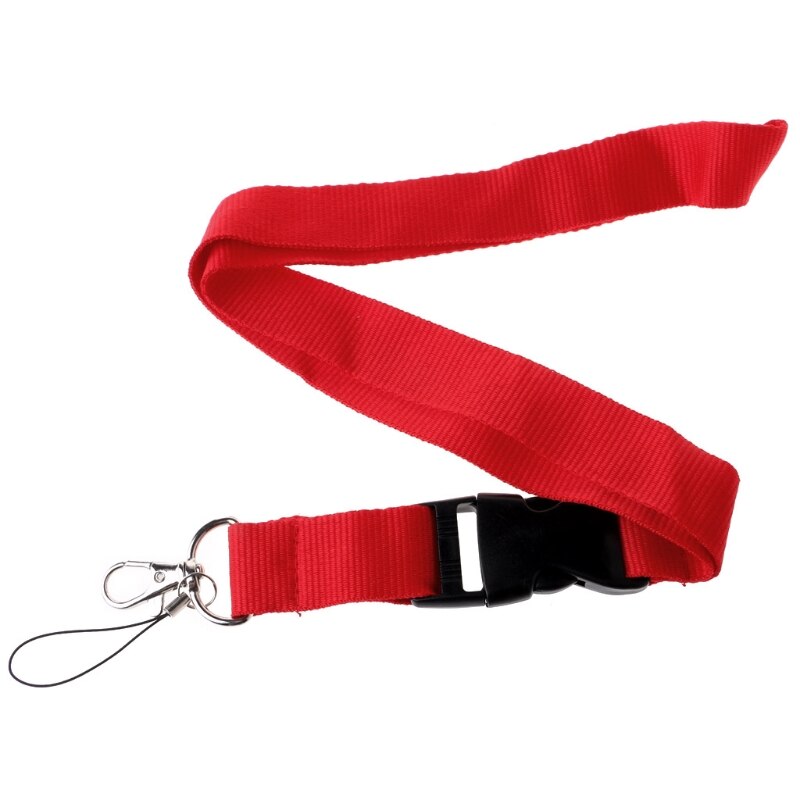 Een Kleur Zwart Blank Plain Sleutel Lanyard Badge Id Houders Telefoon Hals Bandjes: Red