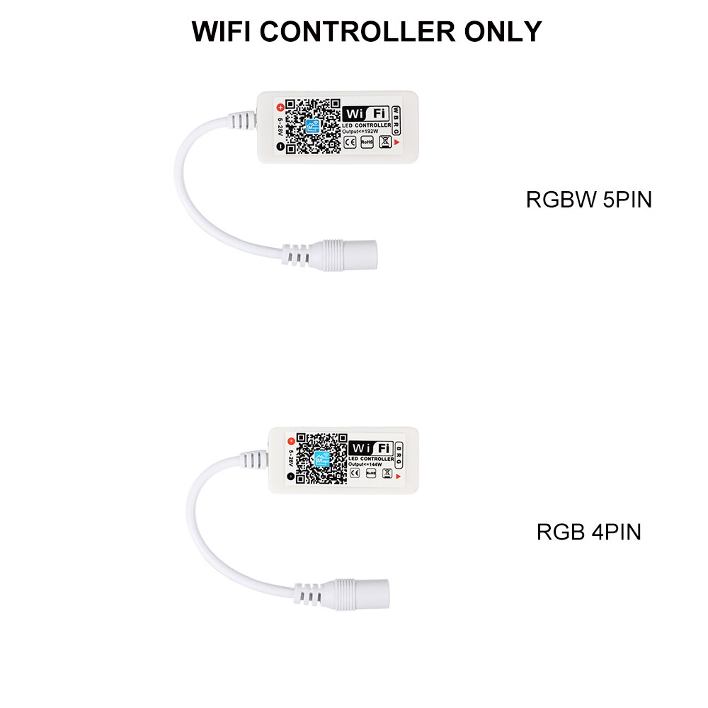 5-24V Mini WiFi RGB RGBW LED Controller With 24Key Remote APP Control For RGB RGBW RGBWW LED Strip Lights