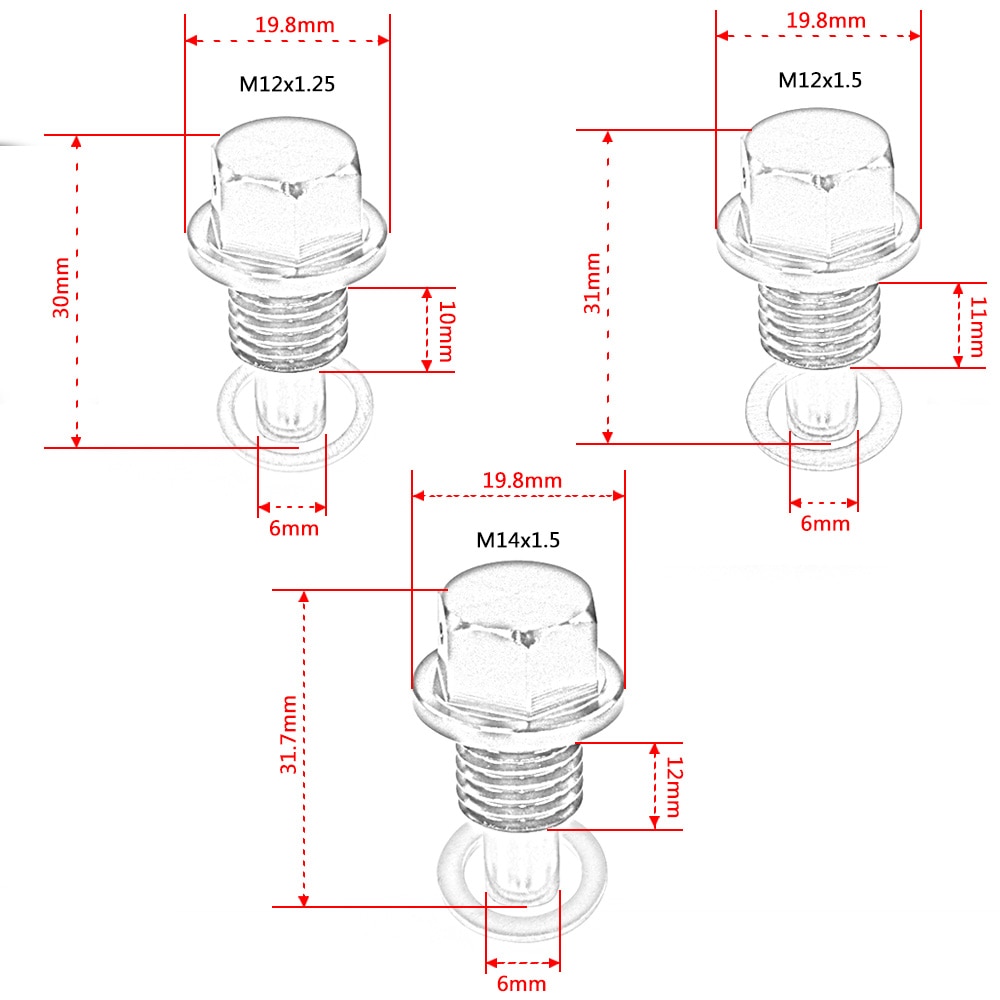 -M12x1.5 M12x1.25 M14x1.5 Magnetische Oil Drain Plug & Oil Drain Sump Moer JR-ODP12125/1215/1415