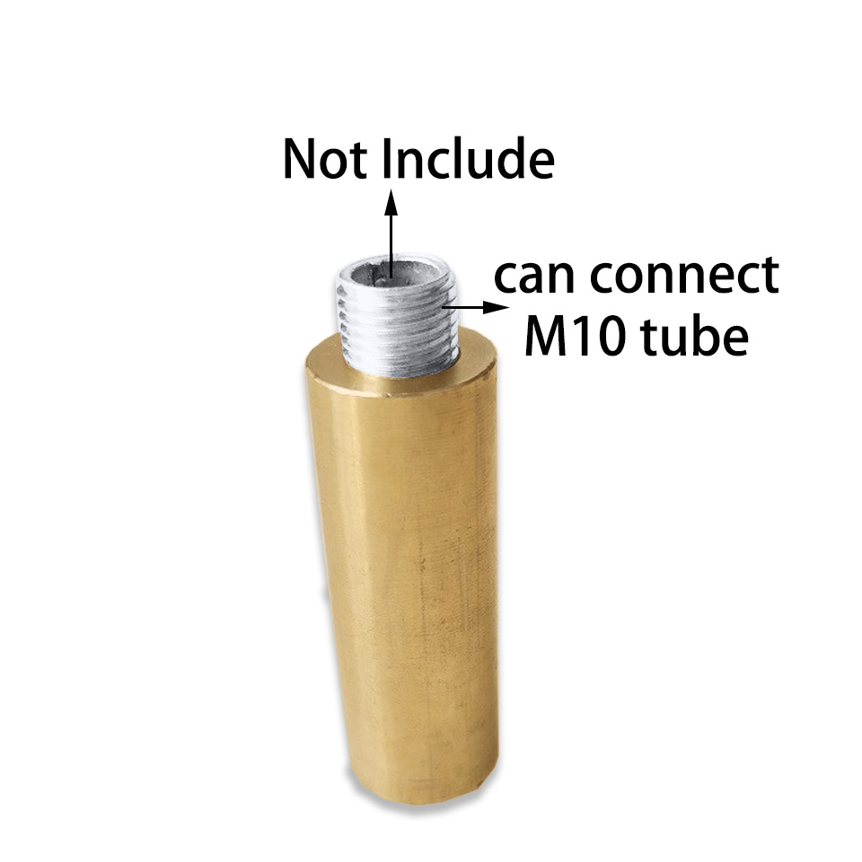 2pcs M10 Pure Brass Straight Pipe With Inner Teeth Brass Pipe Joint Lighting Joint Extension Pendant Lamp Connector Copper Parts