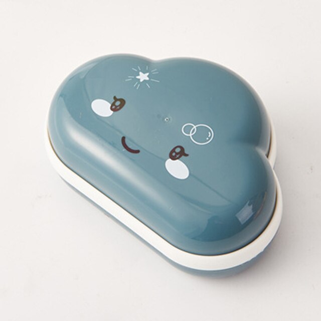 Boîte à savon en forme de nuage, porte-savon de voyage Portable, étui de protection pour douche, accessoires de salle de bains: Blue