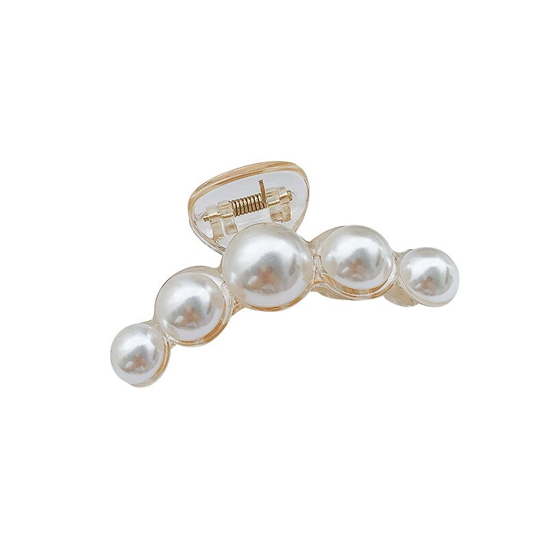 Grote Parel Haar Clips Witte Haarspeld Pinnen En Clips Parel Acryl Grijpen Haar Clips Voor Vrouwen Haarspeld Hoofdtooi Haaraccessoires