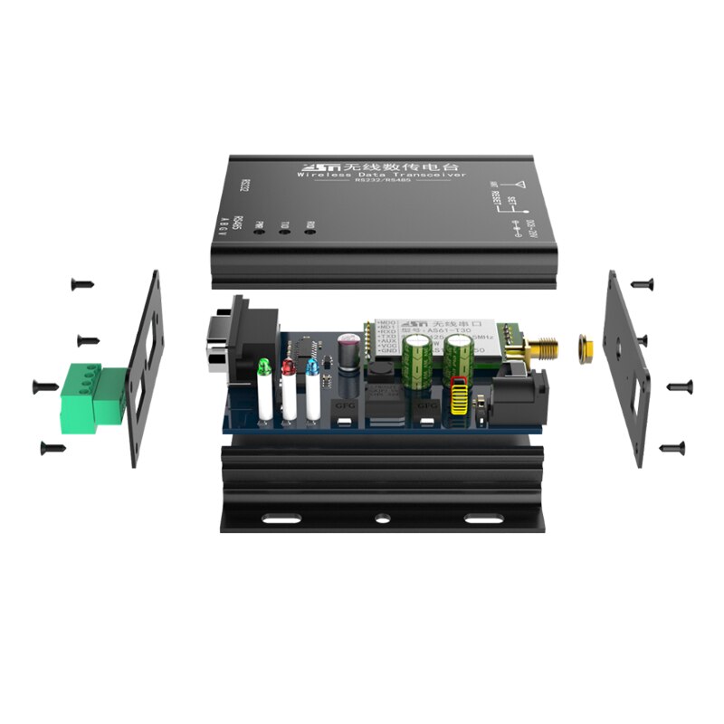 170MHz data rf module SI4463 with RS232 RS485 for wireless application 20dbm Modbus 2.5km communication data transmission unit