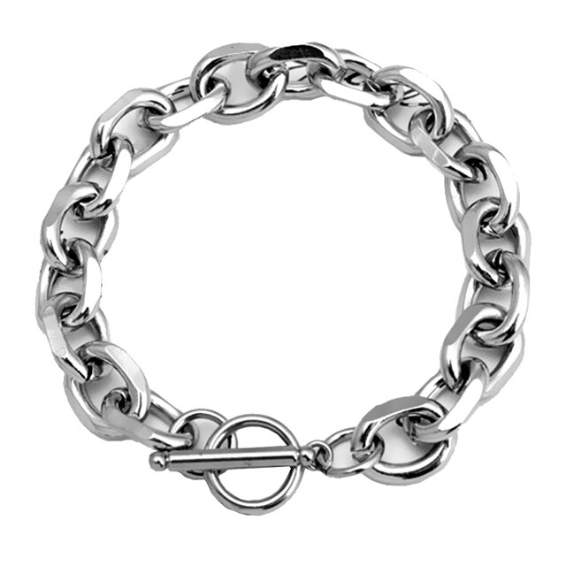 Mcllroy Edelstahl Kubanischen Kette Verknüpfung Armbänder Für Frauen Herren Armbänder 2020Hüfte hüpfen Punk Felsen Männer Schmuck pulsera hombre: 12mm