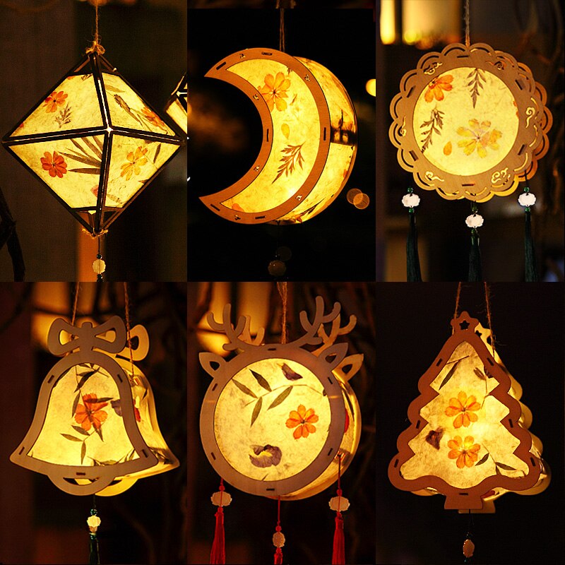 DIY flower paper handmade lantern material package Hanfu portable palace lantern Chinese antique lantern