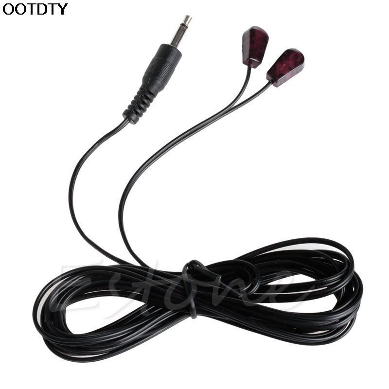 2.9M Dual Infrared IR Emitter Extension Cable with 3.5mm Plug For TV set STB DVD #L060#