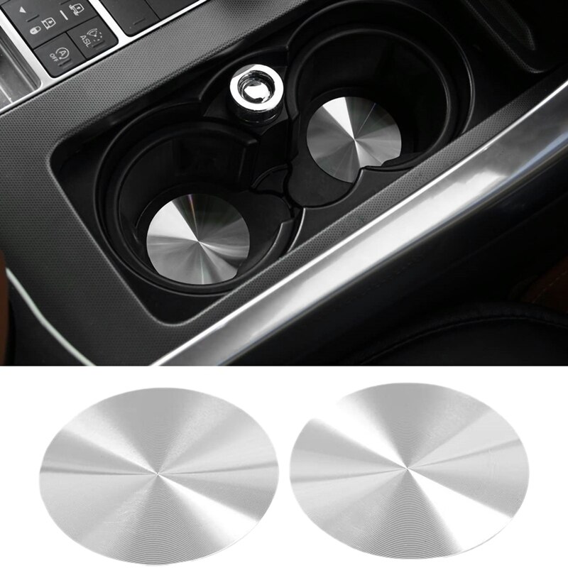 Posavasos antideslizante de acero inoxidable para coche plateado, accesorio Universal con ranura para tazas, 2 uds.