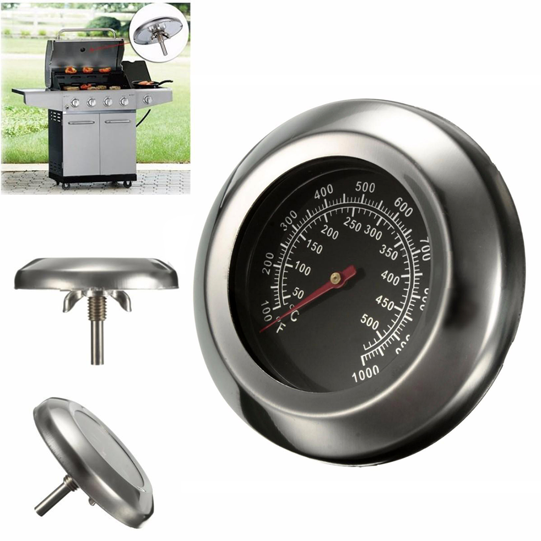 Jeyl dia 3 "grader celsius / fahrenheit 50 ~ 500 grader celsius stegt grill bbq pit ryger grill termometer temp gauge