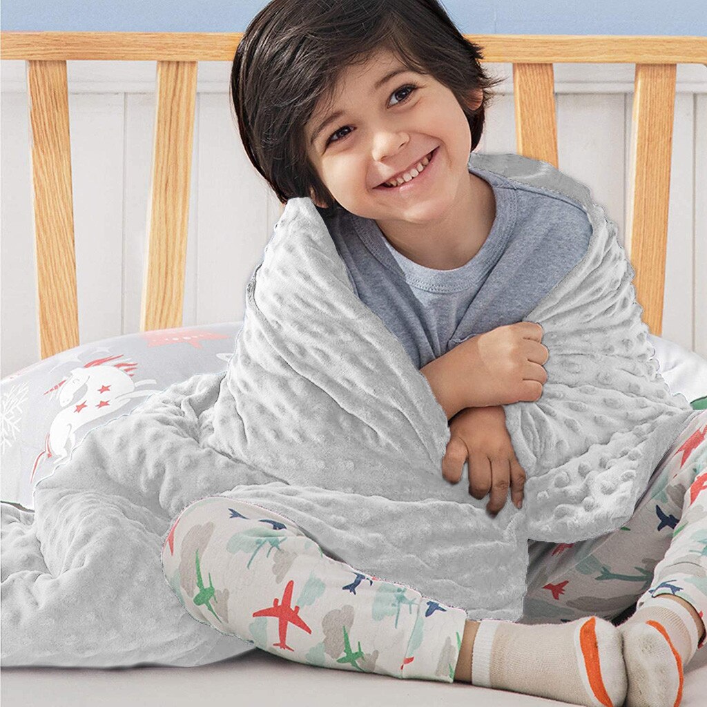 Baby Soft Minky Dot Blanket Warm Fleece Stroller Cover Quilt Swaddling Bedding Warm Sleep Cover Koc Dziecka L3: Gray