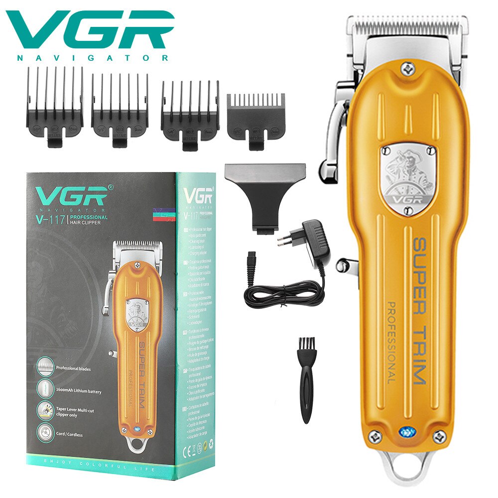 Vgr Haar Trimmer V-117 Oplaadbare Tondeuse Oilhead Tondeuse Carving Push Wit 10W Krachtige Kapsel Machine