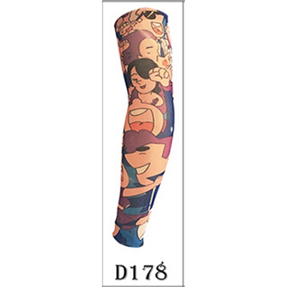 Ismuff unisex sommar utomhus solskydd solskydd skyddskod hög elasticitet andas tatuering tryck arm ärm: D178