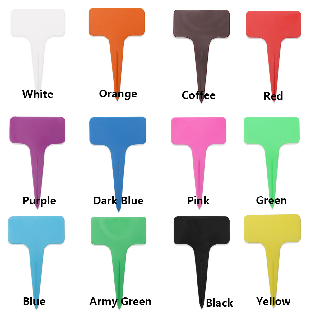 50PCS/Pack Reusable Plastic Garden Tools Farm Seedling Mark Plant Tag T-shape Flower Sign Plate Gardening Labels