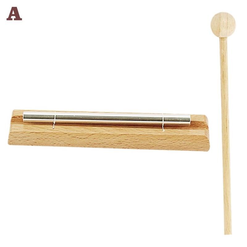 Campana de instrumentos de percusión de madera con mazo para golpear para oración, bolsa de almacenamiento de Yoga, carillón de meditación, energía curativa, Mindfu C4T9: 1 note