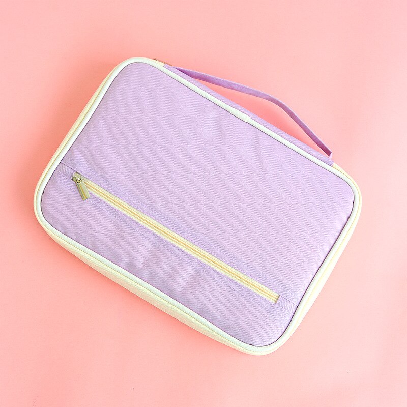 Large Capacity Document Bag Multifunction File Folder Home Travel Organizer Holder School Office File Folder Supply: Light Green