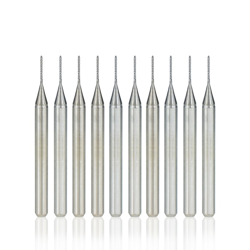 0.5mm PCB Milling Cutter Set 3.175mm Shank Carbide End Mill Engraving Bit For Metal Milling CNC Router Bit Set
