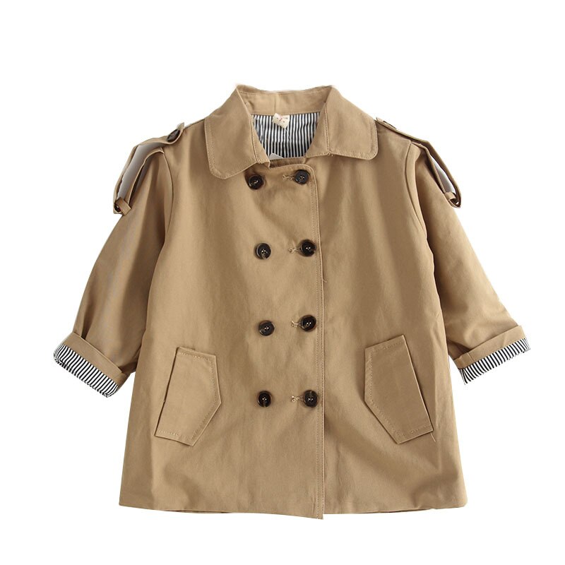 2021 primavera e autunno nuovi cappotti per bambini da uomo e da donna British media lunghezza doppio petto giacca a vento abbigliamento per bambini: 100cm